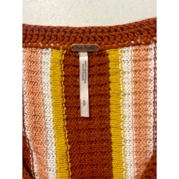 Free People Lollipop Lace Up Sweater Dress Sunset Combo Size Small - Picture 7 of 8